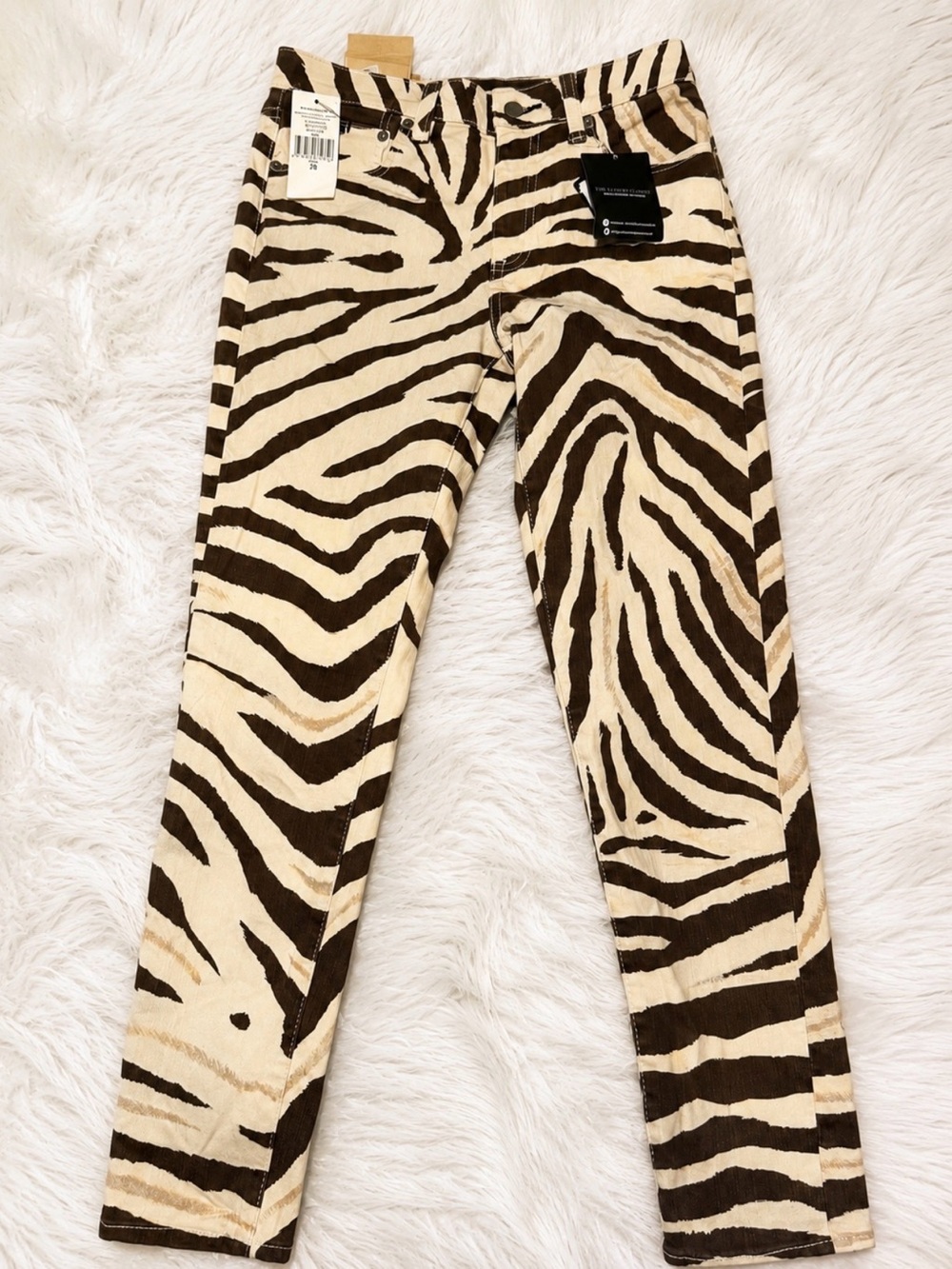 Polo by Ralph Lauren Women's Zebra Print Skinny Jeans - Cream & Brown